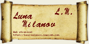 Luna Milanov vizit kartica
